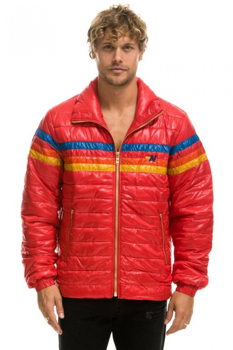 Chaquetas Aviator Nation 4 Stripe Traveler Hombre Pink | 65WPLAOXR