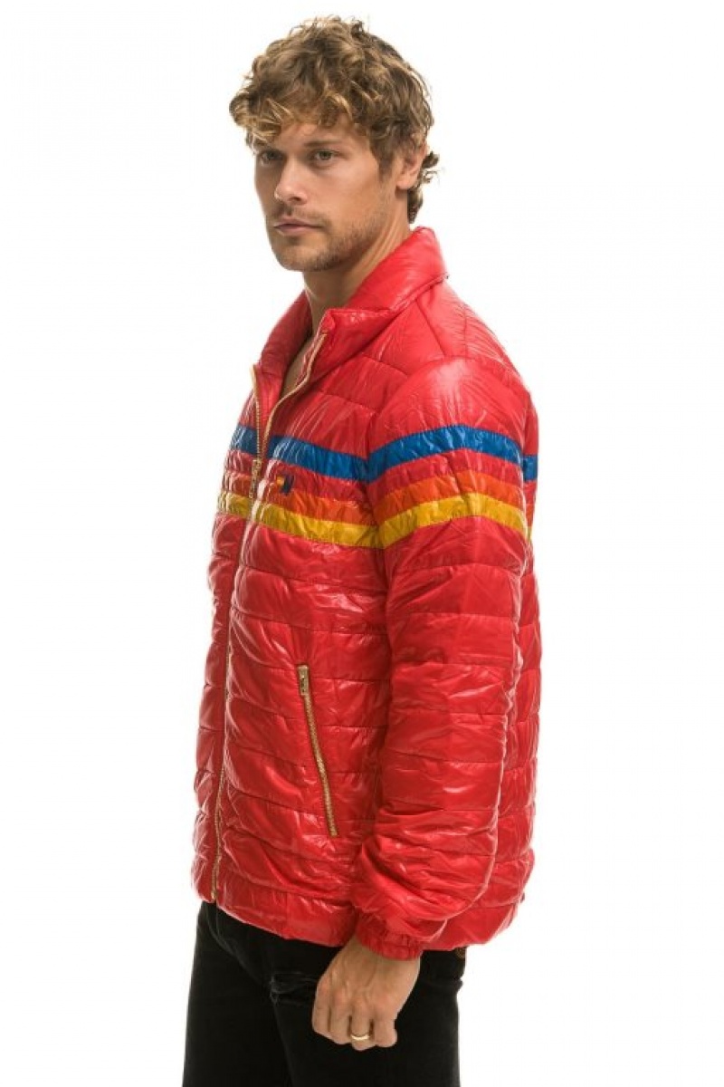 Chaquetas Aviator Nation 4 Stripe Traveler Hombre Pink | 65WPLAOXR