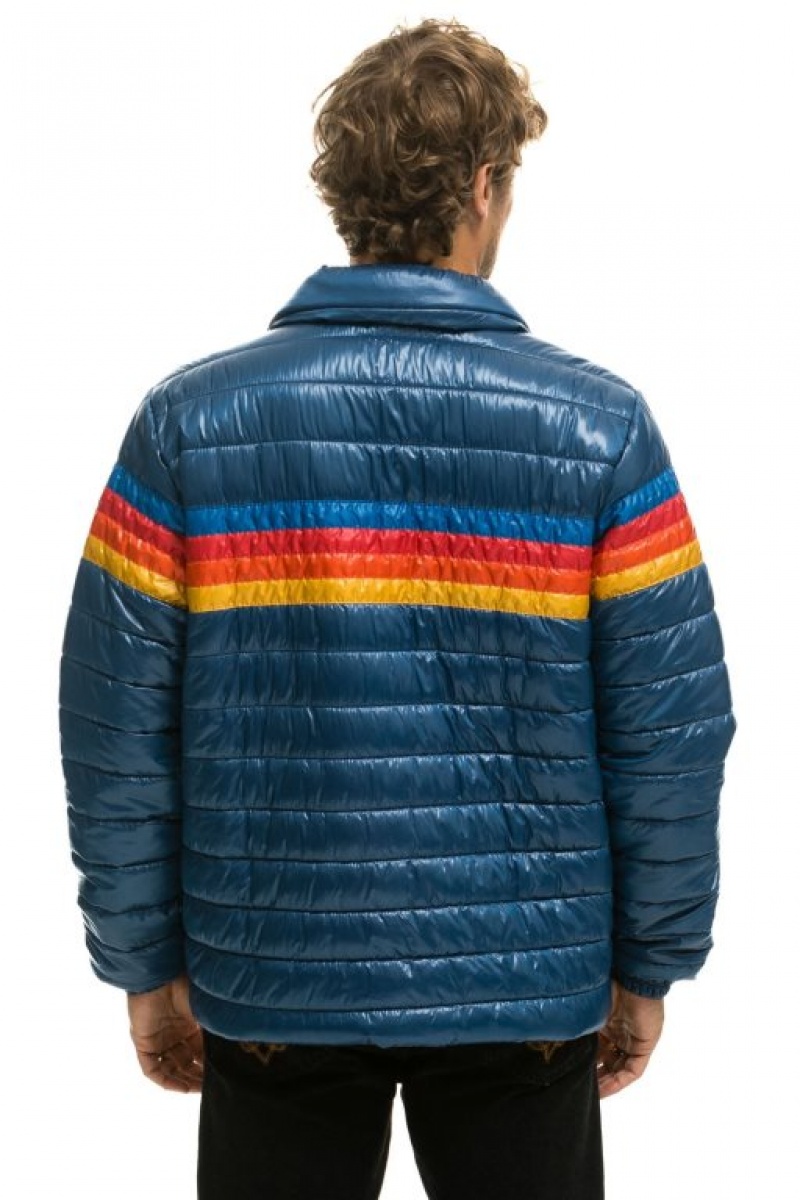 Chaquetas Aviator Nation 4 Stripe Traveler Hombre Deep Blue | 67DEWUCHY