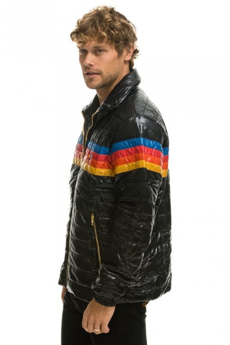 Chaquetas Aviator Nation 4 Stripe Traveler Hombre Black | 67DHLTKMV