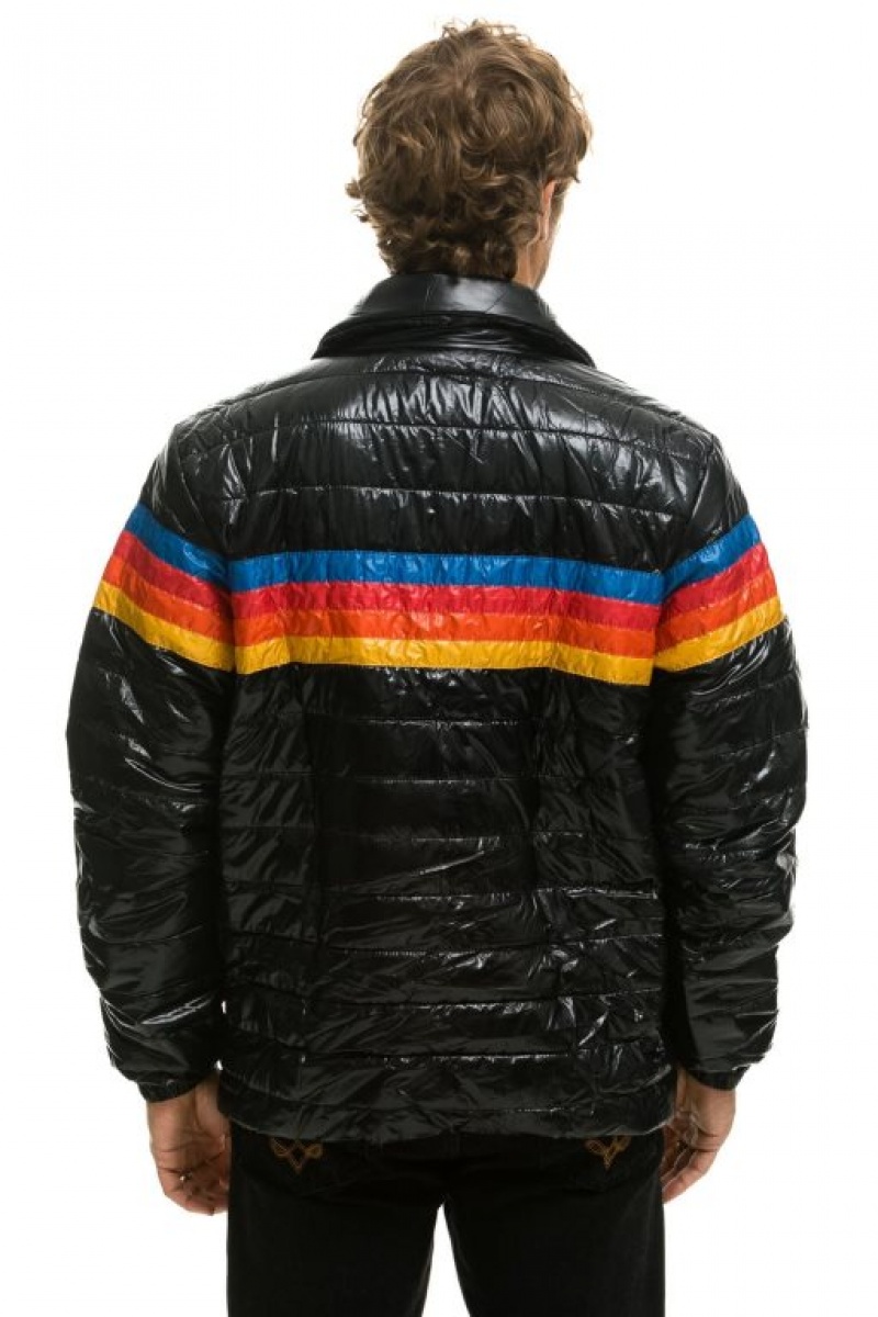 Chaquetas Aviator Nation 4 Stripe Traveler Hombre Black | 67DHLTKMV