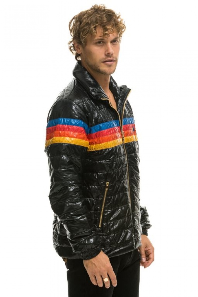 Chaquetas Aviator Nation 4 Stripe Traveler Hombre Black | 67DHLTKMV