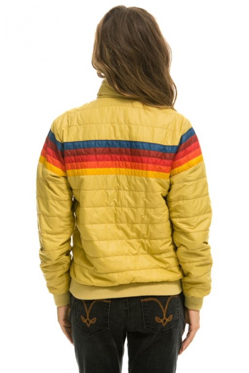 Chaquetas Aviator Nation 5 Stripe Mujer Khaki | 14FPGTCZL