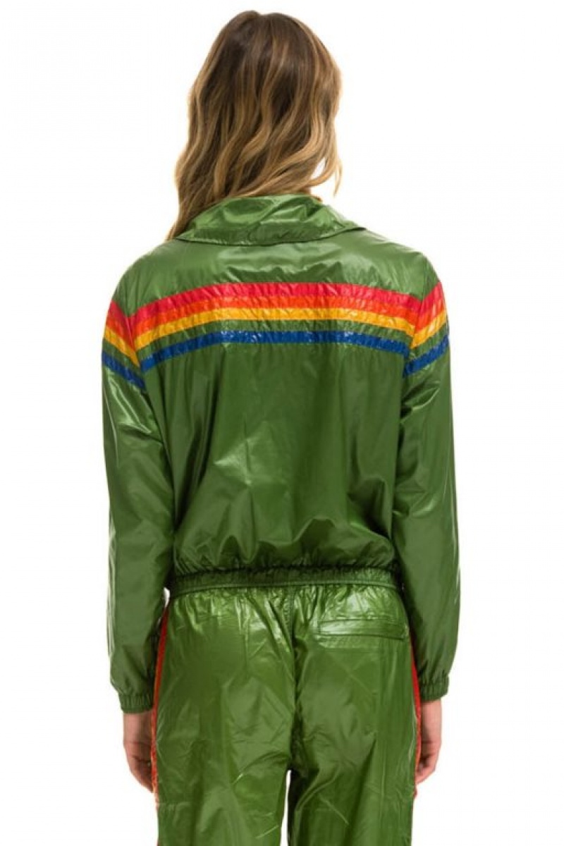 Chaquetas Aviator Nation 5 Stripe Mujer Green | 14UENTJYP
