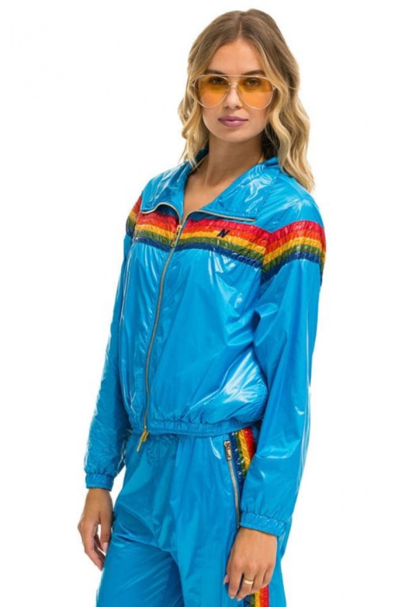Chaquetas Aviator Nation 5 Stripe Windbreaker Mujer Dresden | 14TPBRQZO