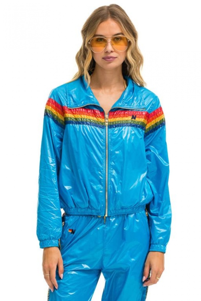 Chaquetas Aviator Nation 5 Stripe Windbreaker Mujer Dresden | 14TPBRQZO