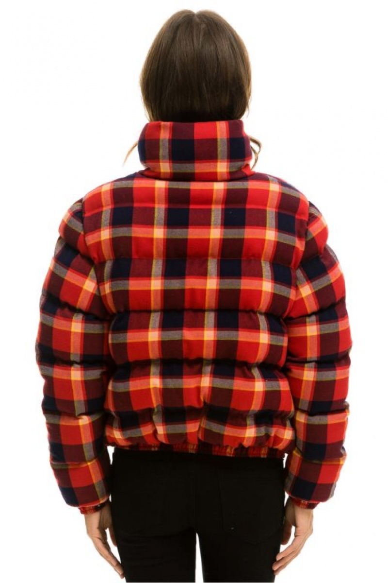 Chaquetas Aviator Nation Apres Plaid Puffer Mujer Rugby Plaid | 13ATMXIZL