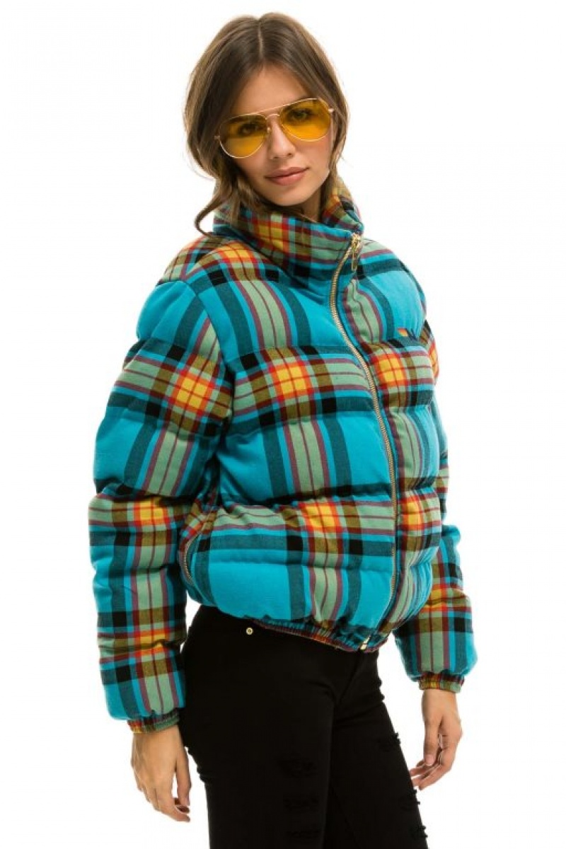 Chaquetas Aviator Nation Apres Plaid Puffer Mujer Jackson Plaid | 13CMWSTFD