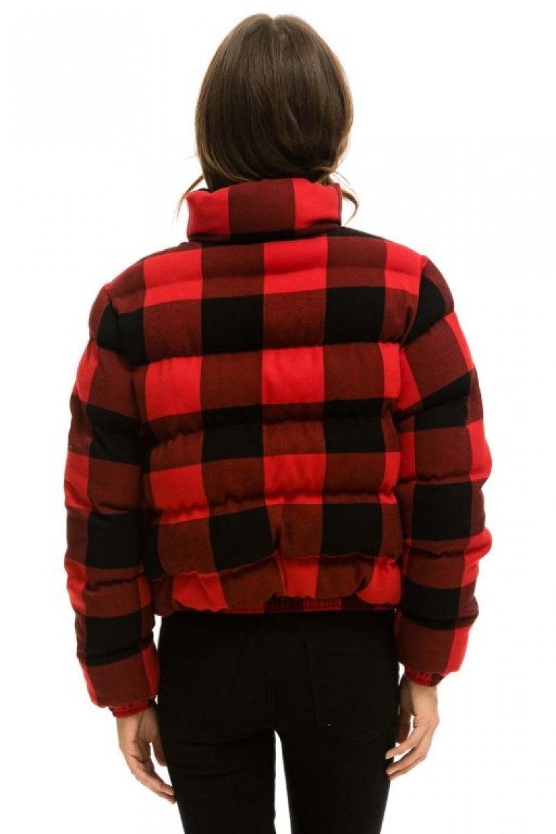 Chaquetas Aviator Nation Apres Plaid Puffer Mujer Buffalo Plaid | 13EAXLNSH