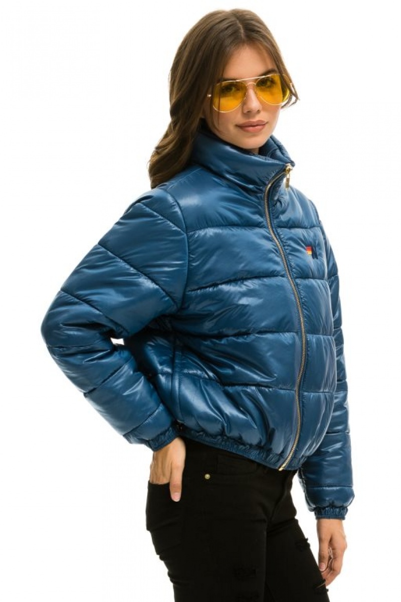 Chaquetas Aviator Nation Bolt Luxe Apres Puffer Mujer Deep Blue | 12YHLKZUT