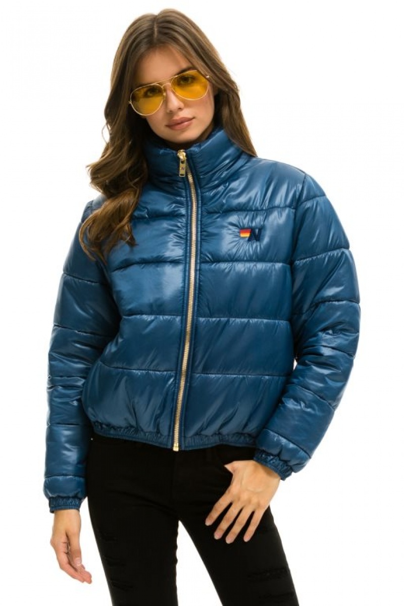 Chaquetas Aviator Nation Bolt Luxe Apres Puffer Mujer Deep Blue | 12YHLKZUT