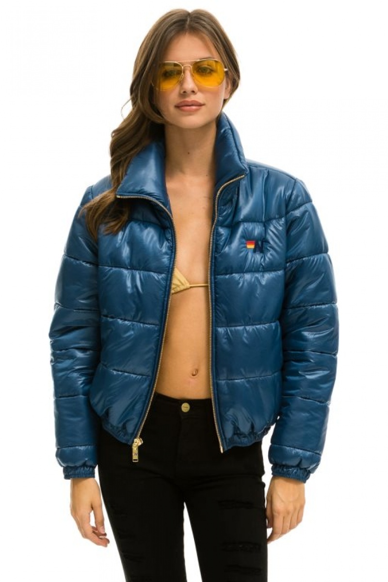 Chaquetas Aviator Nation Bolt Luxe Apres Puffer Mujer Deep Blue | 12YHLKZUT