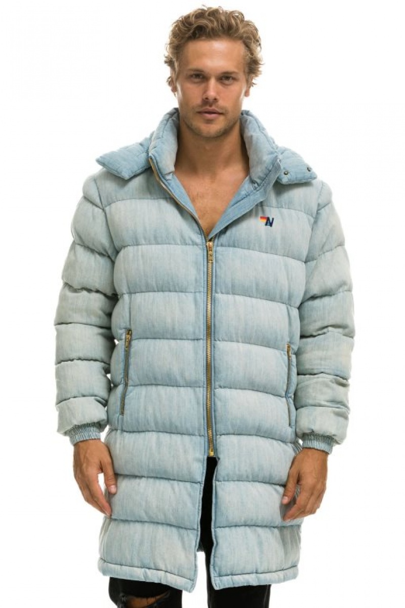 Chaquetas Aviator Nation Denim Puffer Long Trekker Mujer Super Light | 14NMYCGUE
