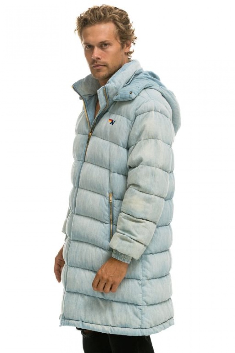 Chaquetas Aviator Nation Denim Puffer Long Trekker Mujer Super Light | 14NMYCGUE
