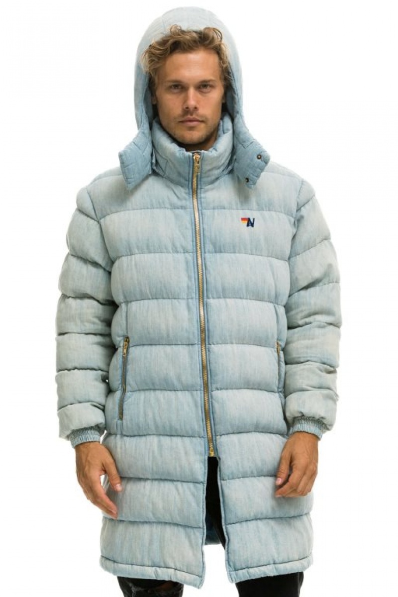 Chaquetas Aviator Nation Denim Puffer Long Trekker Mujer Super Light | 14NMYCGUE