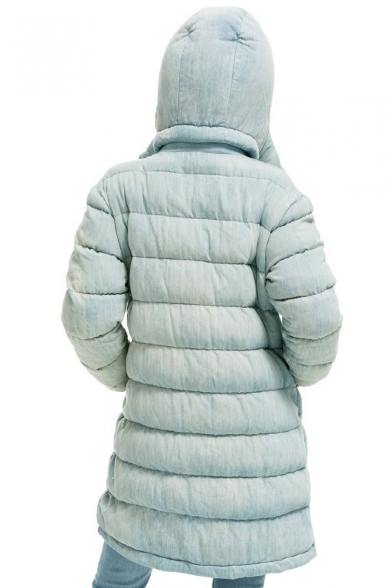 Chaquetas Aviator Nation Denim Puffer Long Trekker Mujer Super Light | 14NMYCGUE