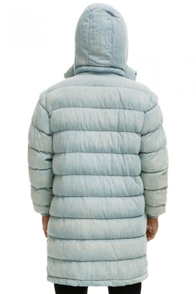 Chaquetas Aviator Nation Denim Puffer Long Trekker Mujer Super Light | 14NMYCGUE