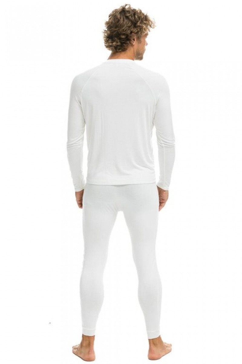 Chaquetas Aviator Nation Micro Modal Base Layer Set Hombre White | 65GEVXULI