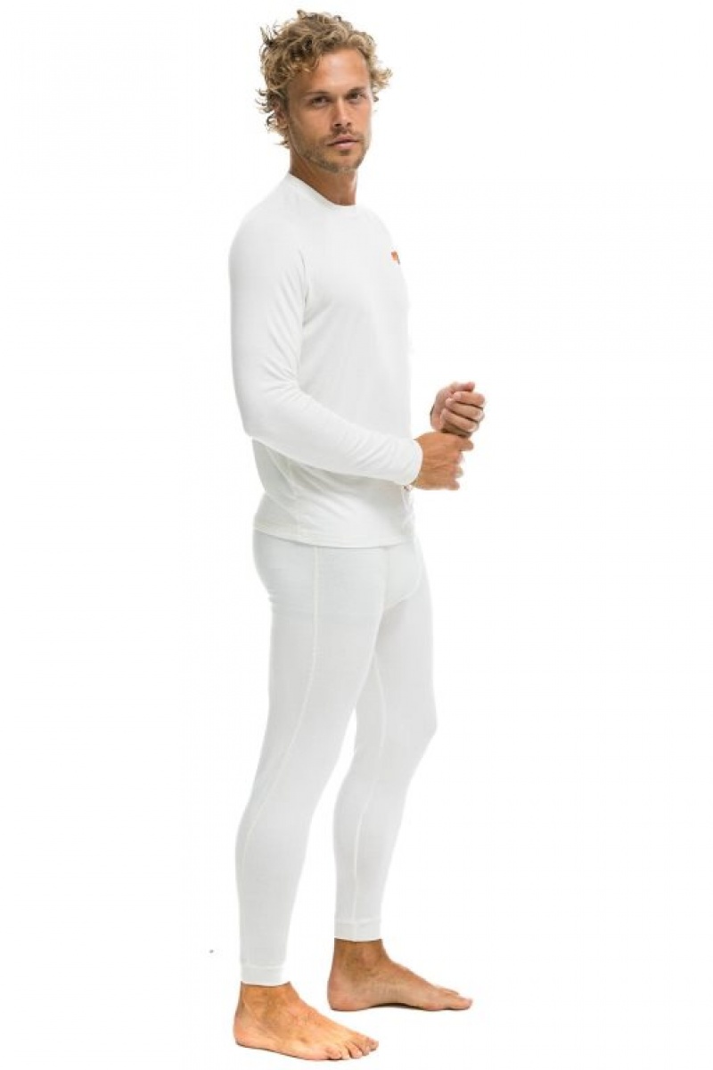 Chaquetas Aviator Nation Micro Modal Base Layer Set Hombre White | 65GEVXULI
