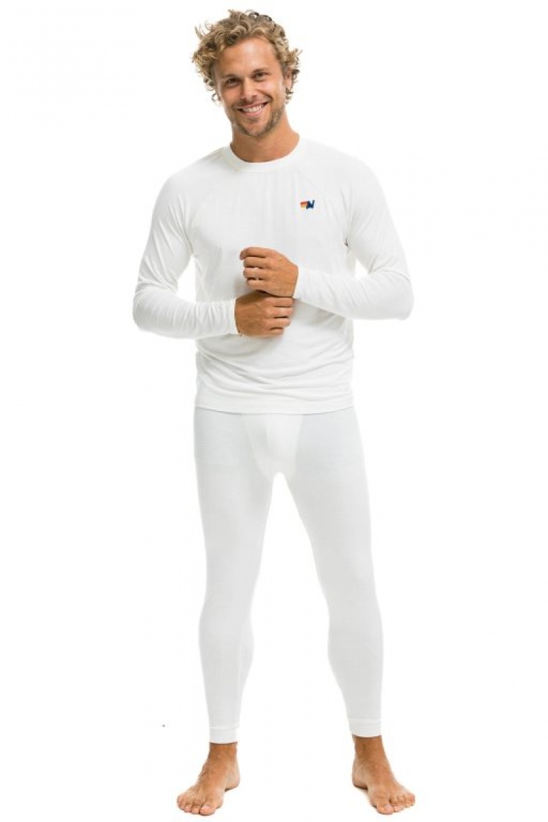 Chaquetas Aviator Nation Micro Modal Base Layer Set Hombre White | 65GEVXULI