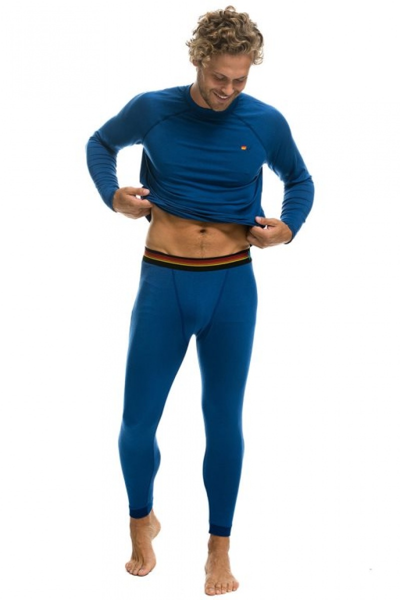 Chaquetas Aviator Nation Micro Modal Base Layer Set Hombre Royal | 65HRKTLSO