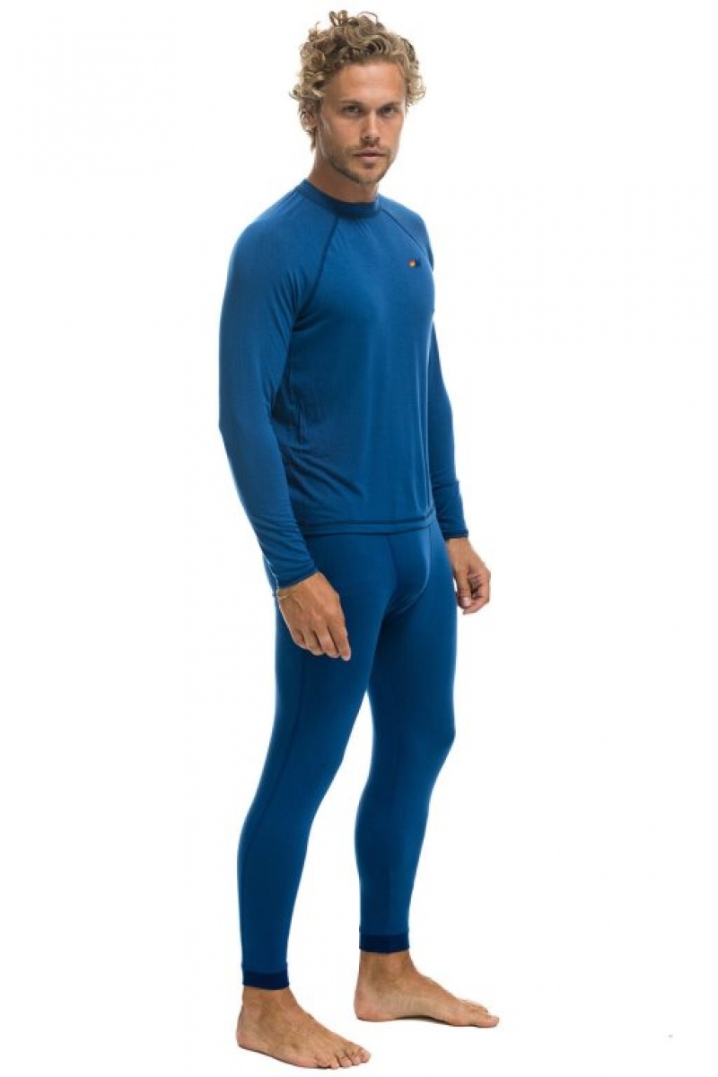 Chaquetas Aviator Nation Micro Modal Base Layer Set Hombre Royal | 65HRKTLSO