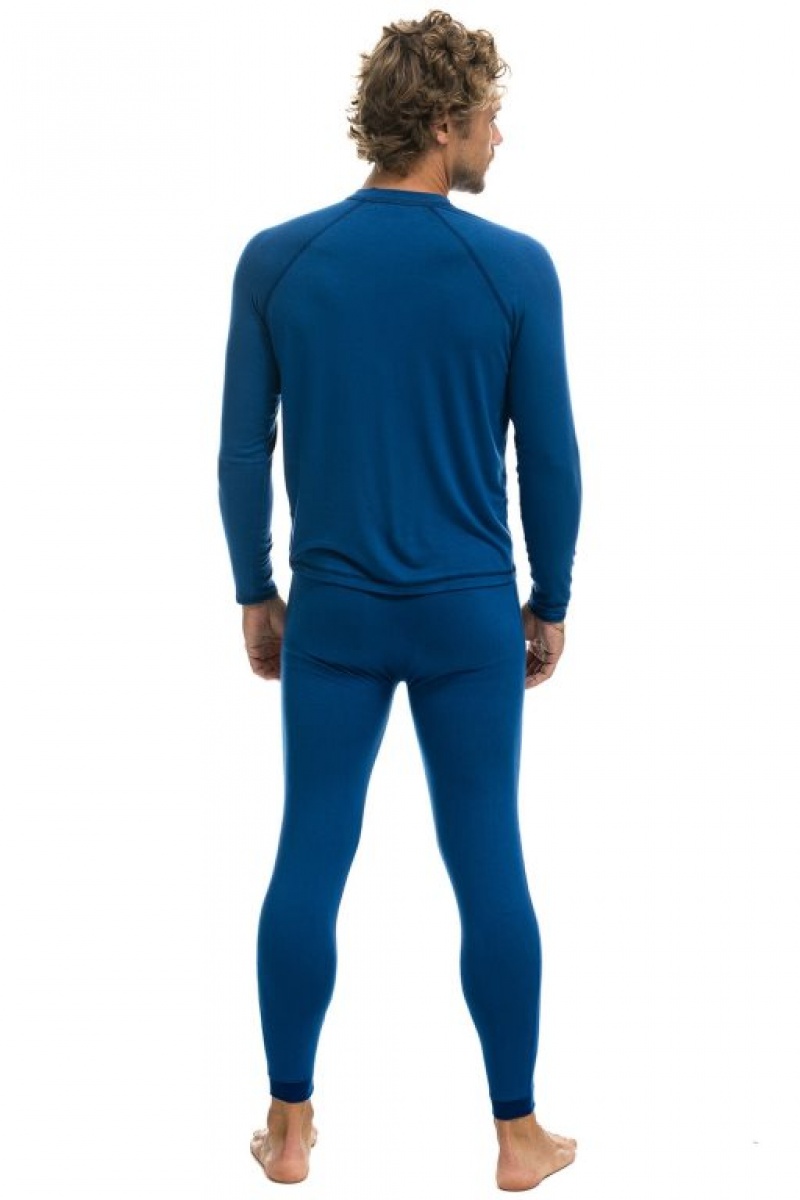 Chaquetas Aviator Nation Micro Modal Base Layer Set Hombre Royal | 65HRKTLSO
