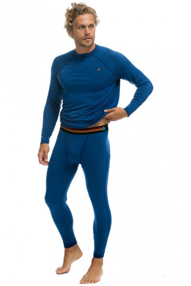 Chaquetas Aviator Nation Micro Modal Base Layer Set Hombre Royal | 65HRKTLSO