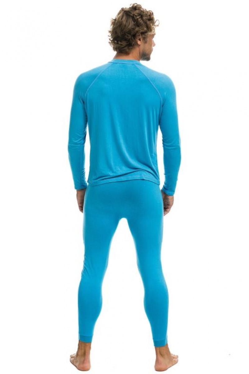 Chaquetas Aviator Nation Micro Modal Base Layer Set Hombre Ocean | 65HTEWLIM