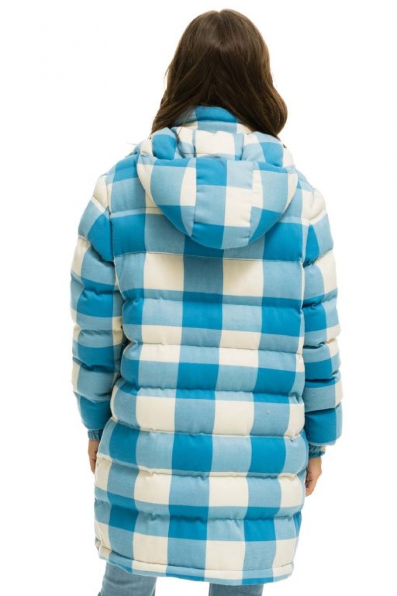 Chaquetas Aviator Nation Plaid Long Trekker Hombre Blue | 69GVMXJYB