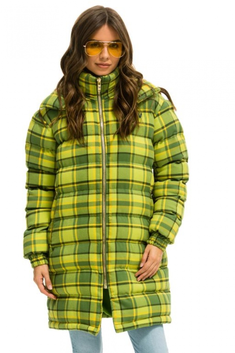Chaquetas Aviator Nation Plaid Long Trekker Hombre Avocado Plaid | 69GWRVHUO