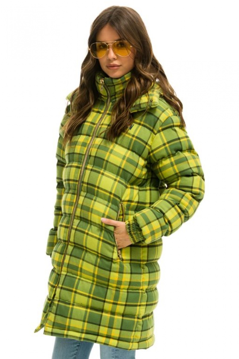 Chaquetas Aviator Nation Plaid Long Trekker Hombre Avocado Plaid | 69GWRVHUO