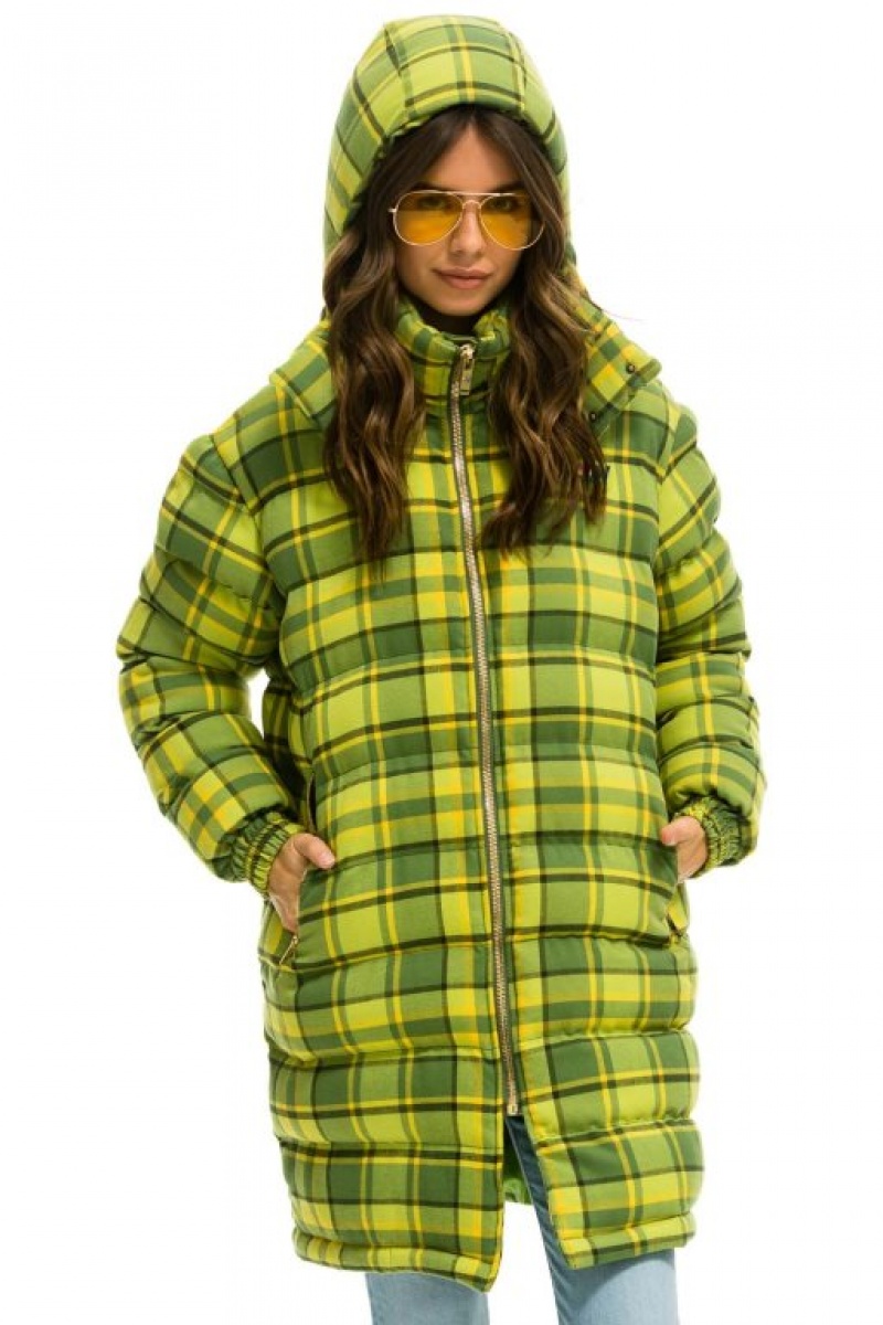 Chaquetas Aviator Nation Plaid Long Trekker Hombre Avocado Plaid | 69GWRVHUO