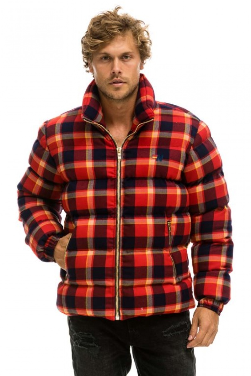 Chaquetas Aviator Nation Plaid Traveler Hombre Rugby Plaid | 65DJLSFGX