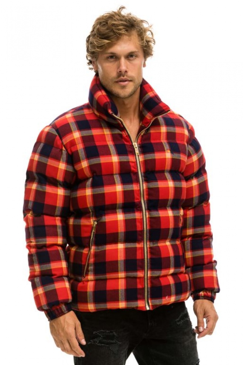 Chaquetas Aviator Nation Plaid Traveler Hombre Rugby Plaid | 65DJLSFGX
