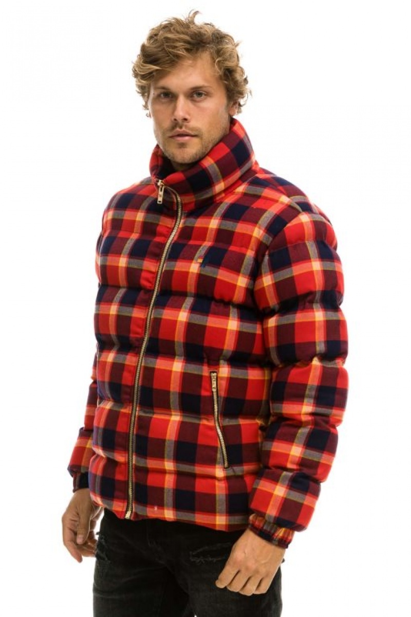 Chaquetas Aviator Nation Plaid Traveler Hombre Rugby Plaid | 65DJLSFGX