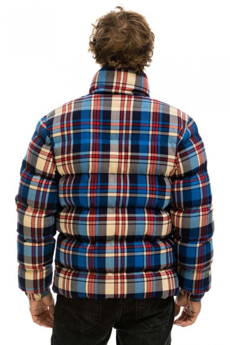 Chaquetas Aviator Nation Plaid Traveler Hombre Patriot Plaid | 65EIORDZJ