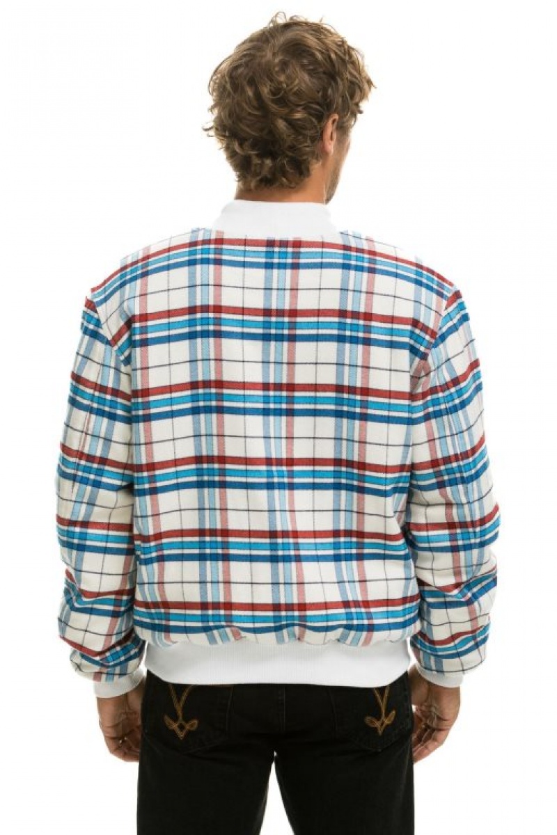 Chaquetas Aviator Nation Plaid Varsity Hombre Montauk Plaid | 69AWHTFQJ