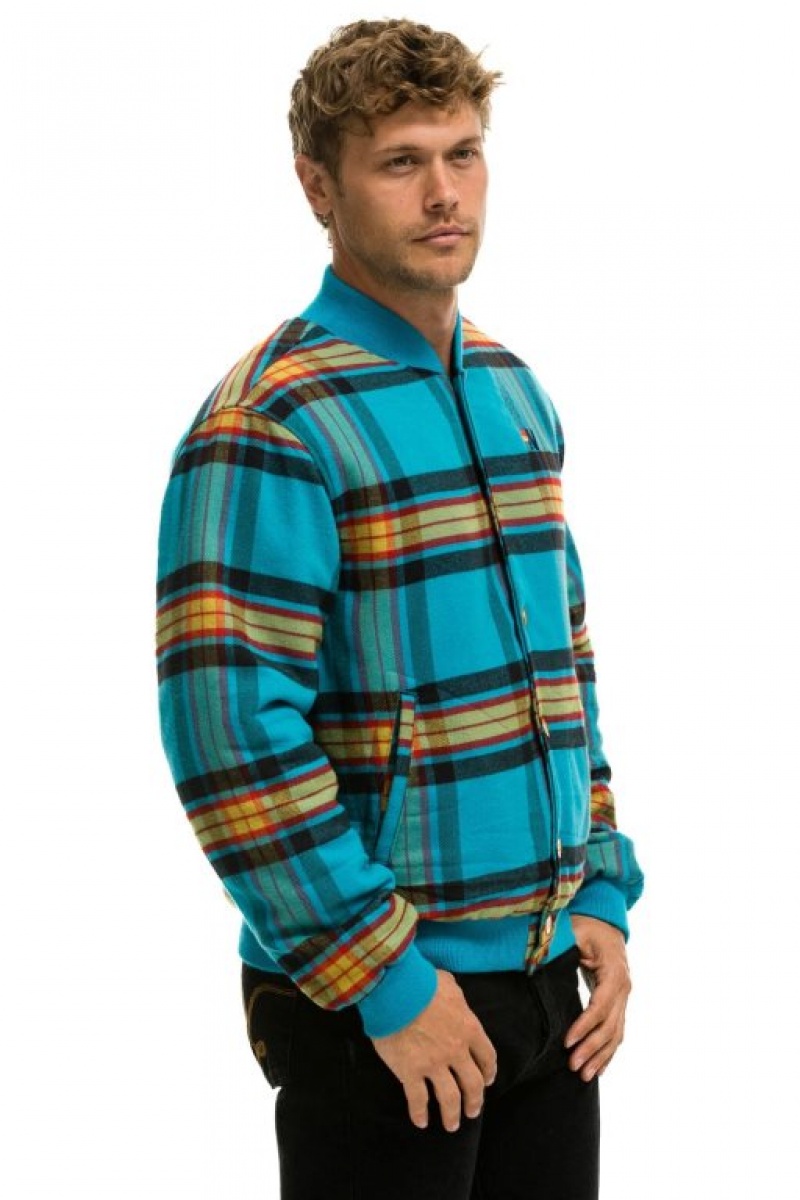Chaquetas Aviator Nation Plaid Varsity Hombre Jackson Plaid | 69BQEZADV