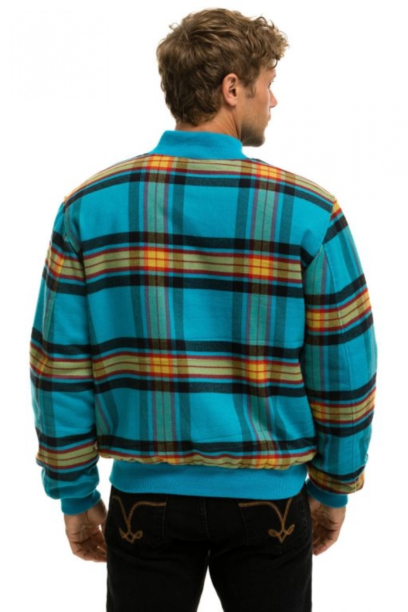 Chaquetas Aviator Nation Plaid Varsity Hombre Jackson Plaid | 69BQEZADV