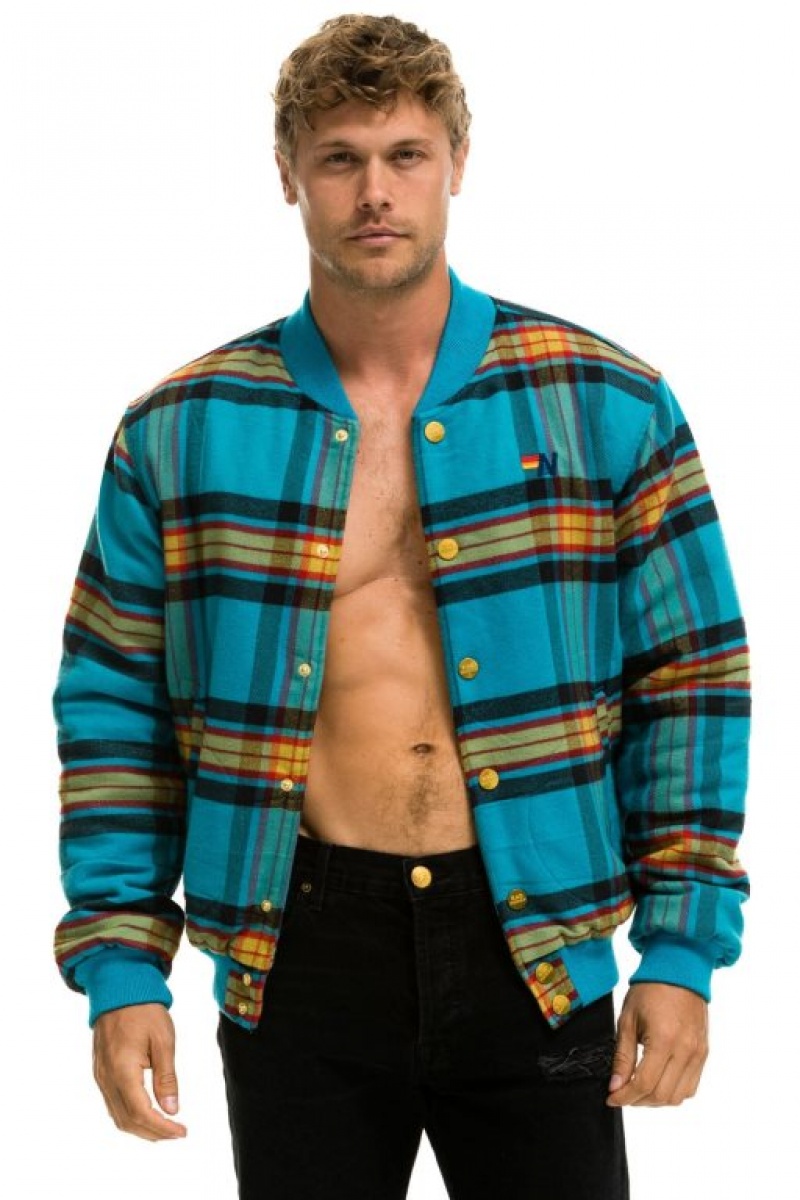 Chaquetas Aviator Nation Plaid Varsity Hombre Jackson Plaid | 69BQEZADV