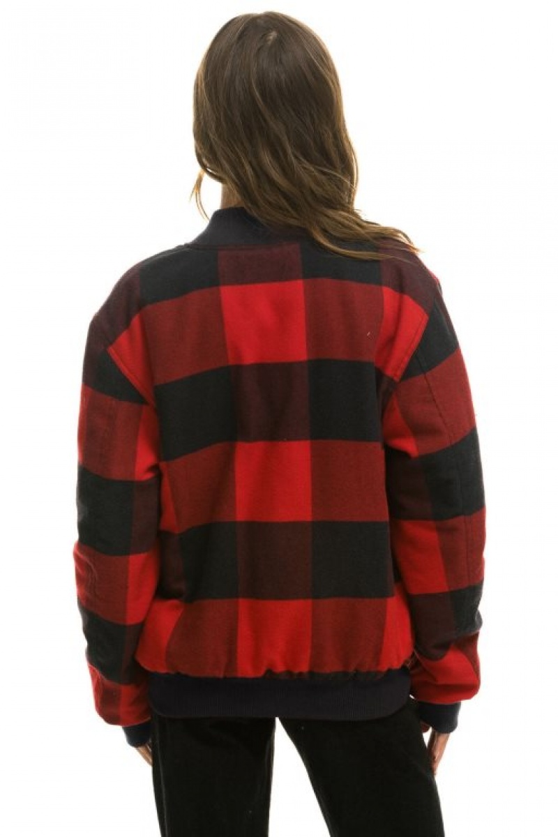 Chaquetas Aviator Nation Plaid Varsity Hombre Buffalo Plaid | 70SAEVLWB