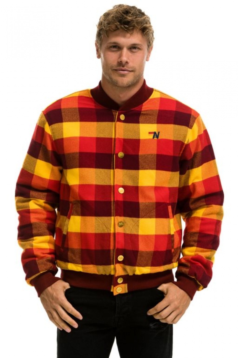 Chaquetas Aviator Nation Plaid Varsity Mujer Surfy Plaid | 09WDHKTSF