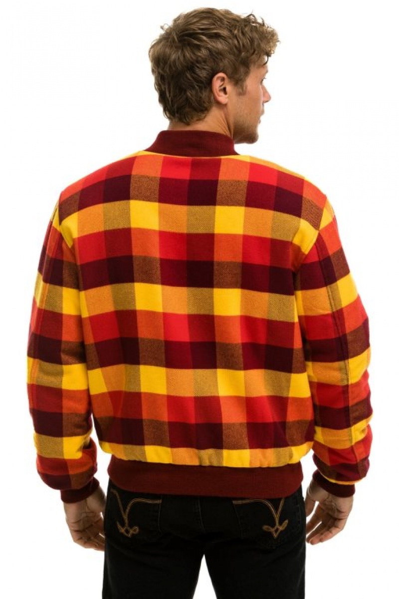 Chaquetas Aviator Nation Plaid Varsity Mujer Surfy Plaid | 09WDHKTSF