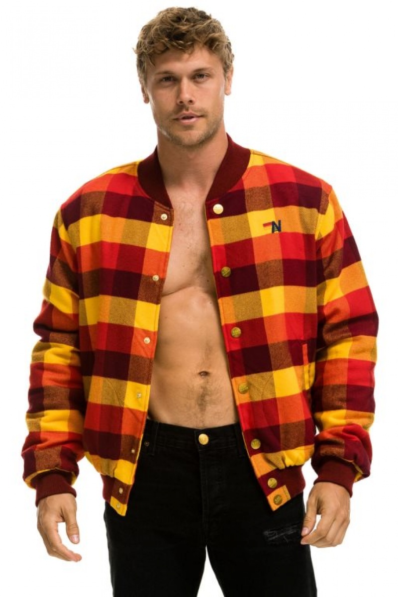 Chaquetas Aviator Nation Plaid Varsity Mujer Surfy Plaid | 09WDHKTSF
