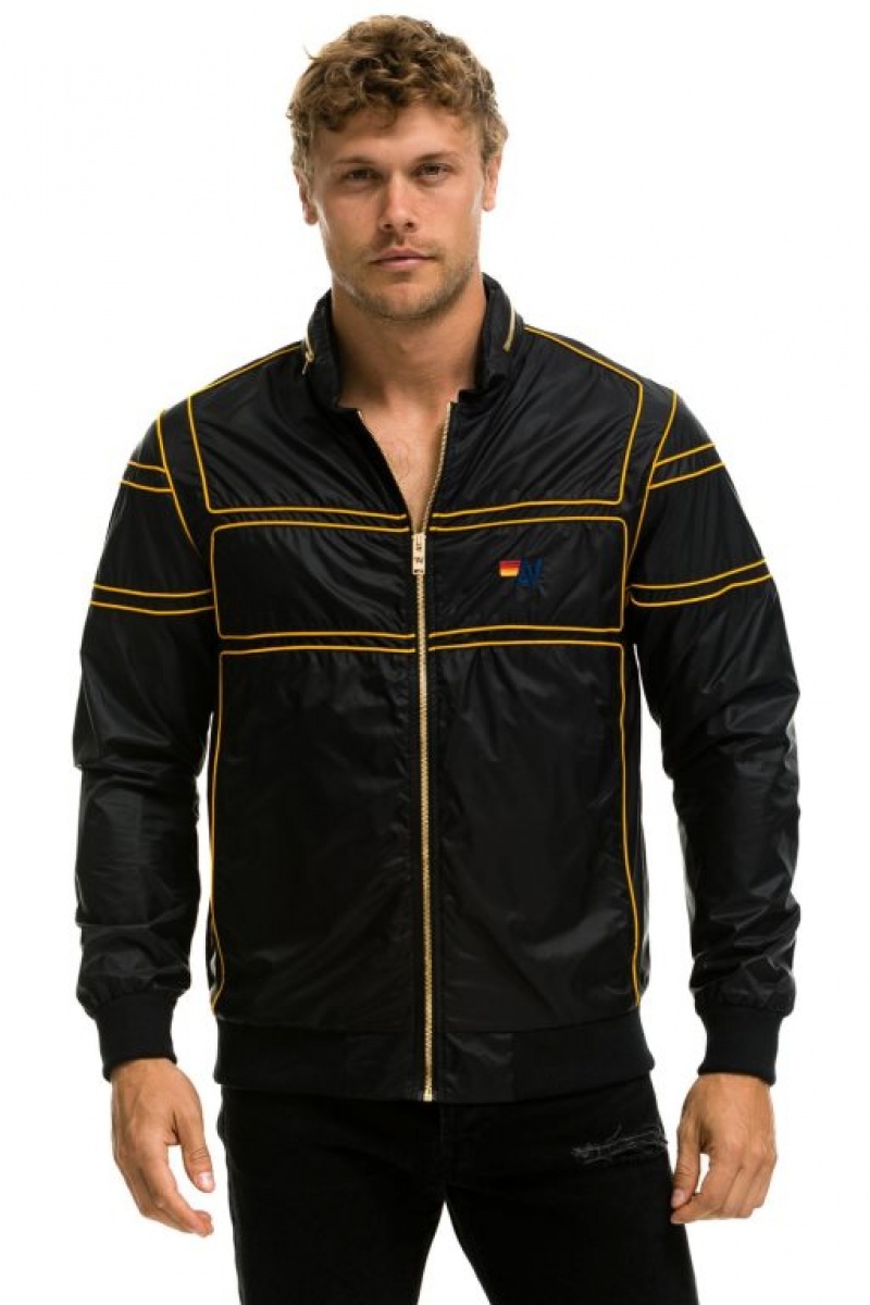Chaquetas Aviator Nation Racer Hombre Black | 65AYWUZDR
