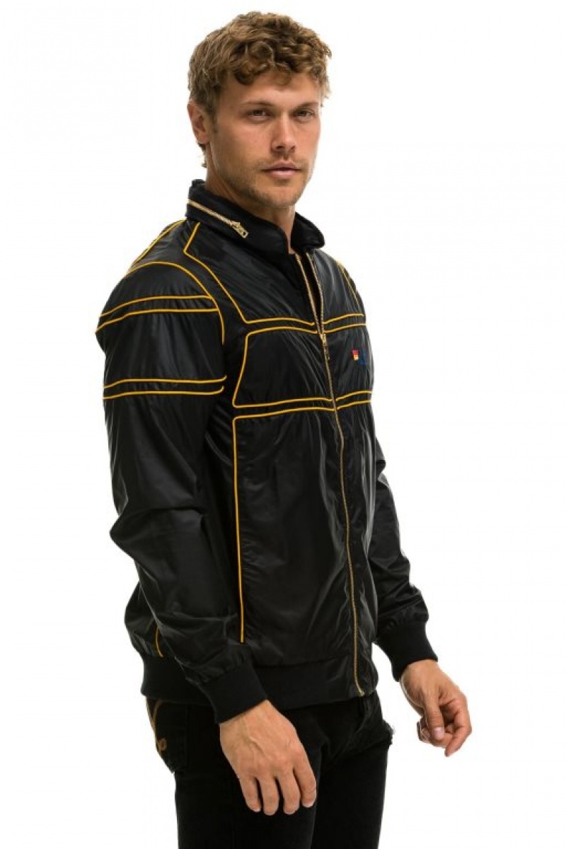 Chaquetas Aviator Nation Racer Hombre Black | 65AYWUZDR