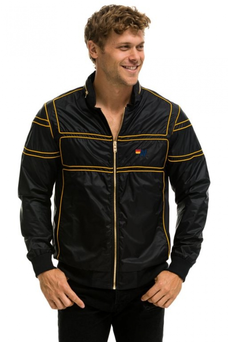 Chaquetas Aviator Nation Racer Hombre Black | 65AYWUZDR