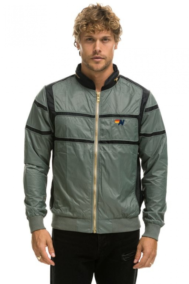 Chaquetas Aviator Nation Racer Hombre Grey | 64ZBTCUAF