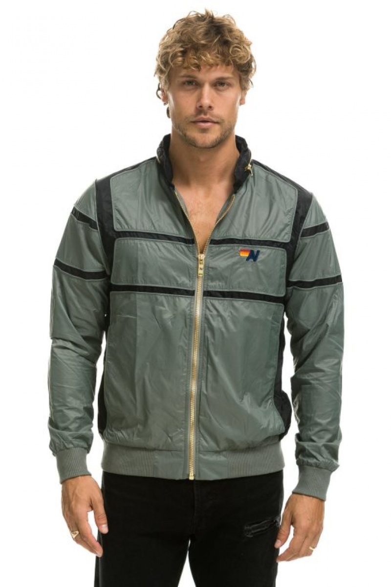 Chaquetas Aviator Nation Racer Hombre Grey | 64ZBTCUAF